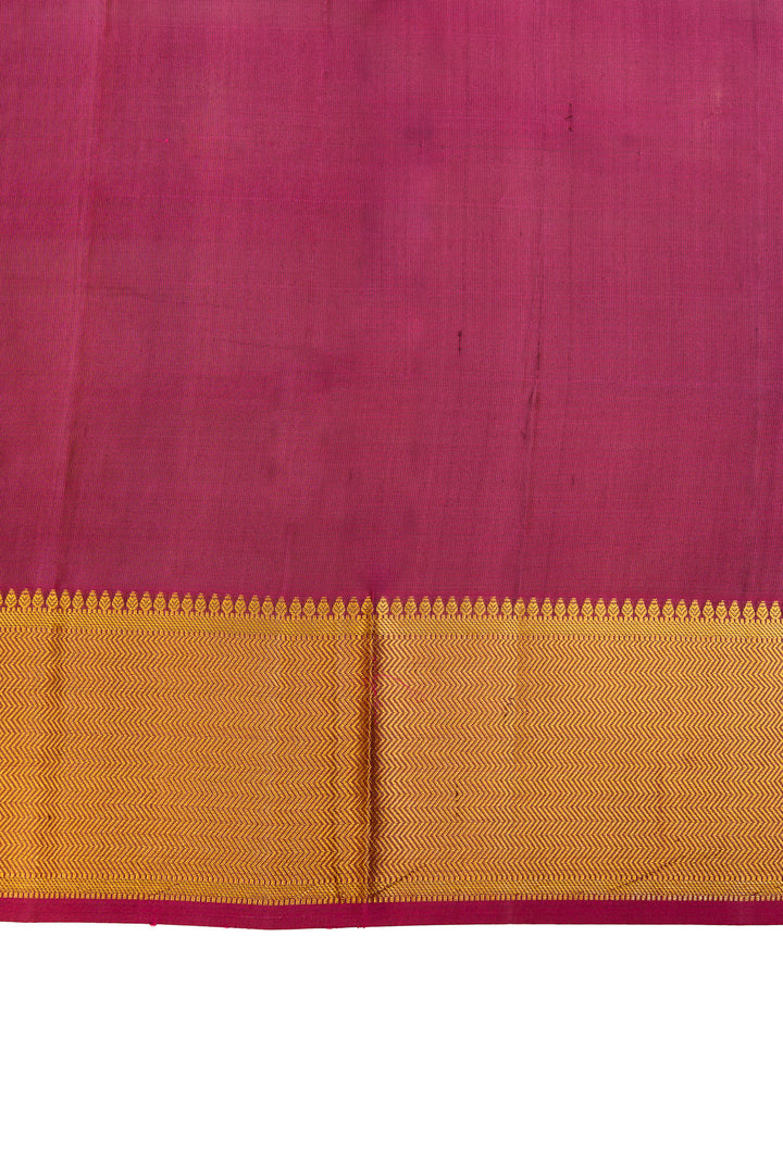 Mauve thread embossed pure Kanchipuram silk saree