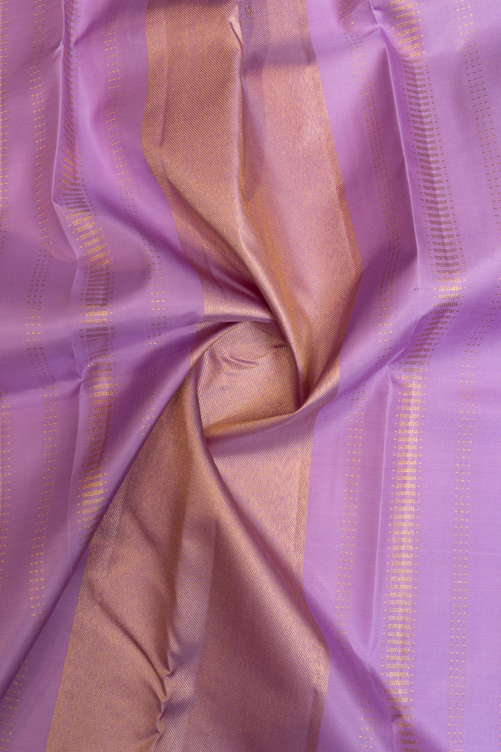 Lilac rettai pettu pure Kanchipuram silk saree
