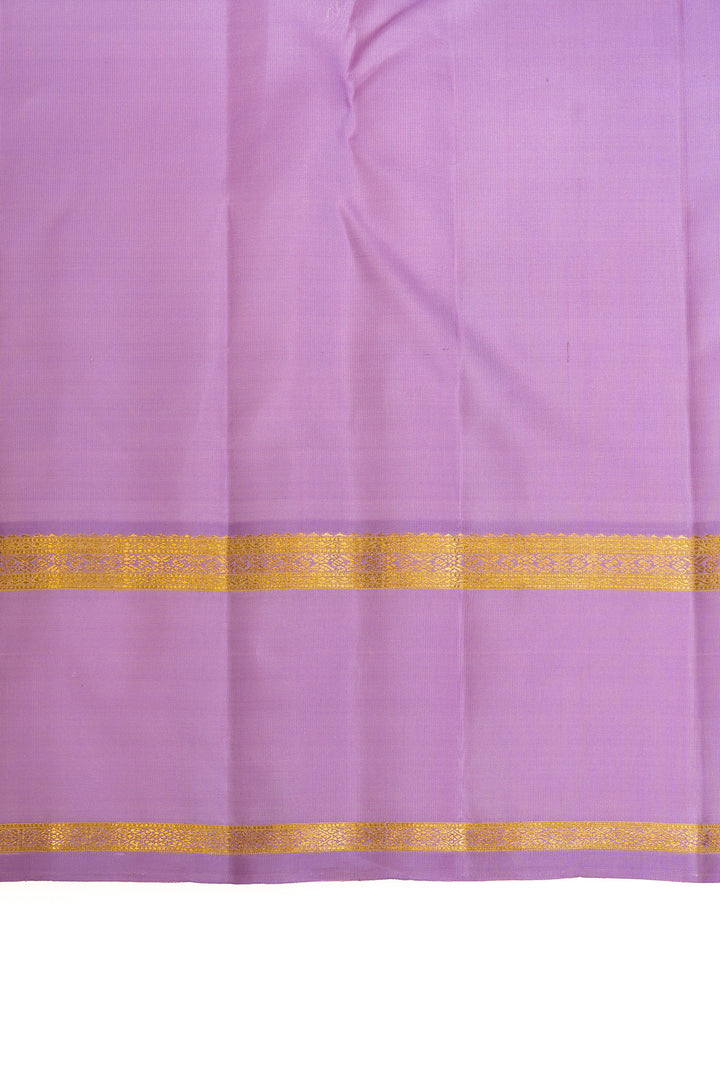 Lilac rettai pettu pure Kanchipuram silk saree