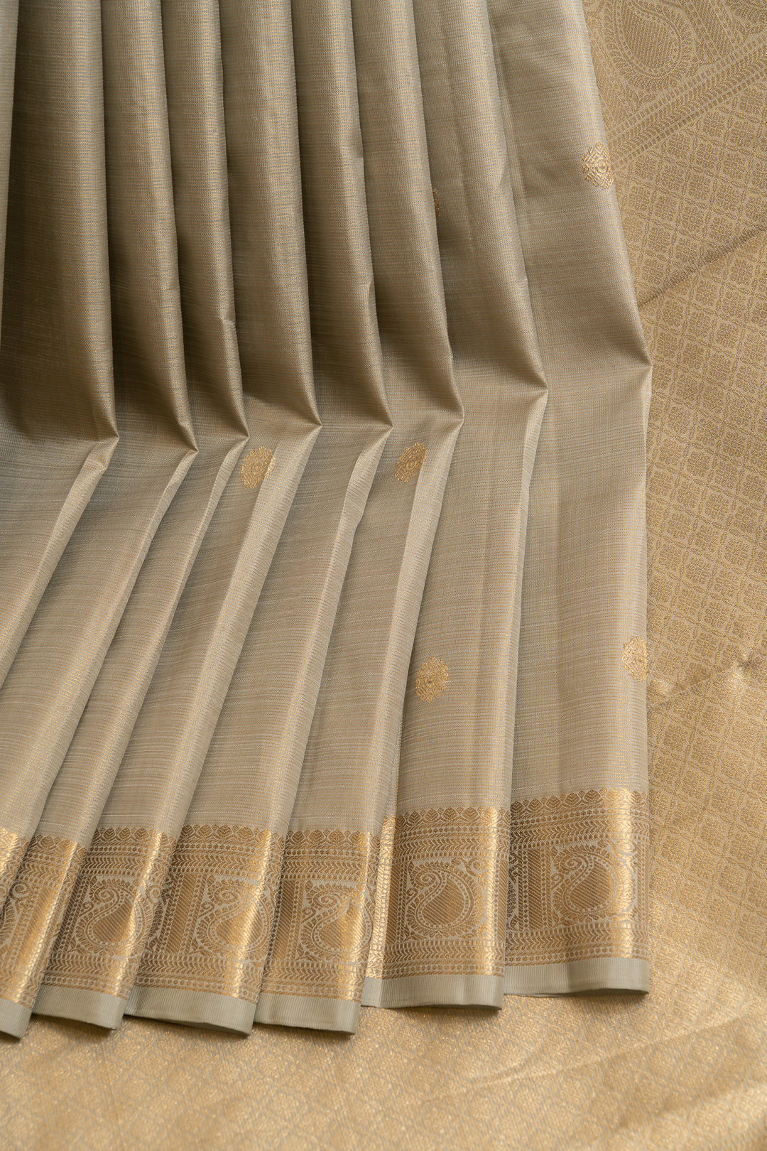 Ice blue Vairaoosi pure Kanchipuram silk saree