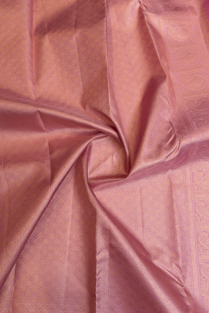 Lavender rose Vairaoosi pure Kanchipuram silk saree