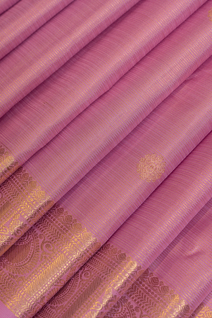 Lavender rose Vairaoosi pure Kanchipuram silk saree
