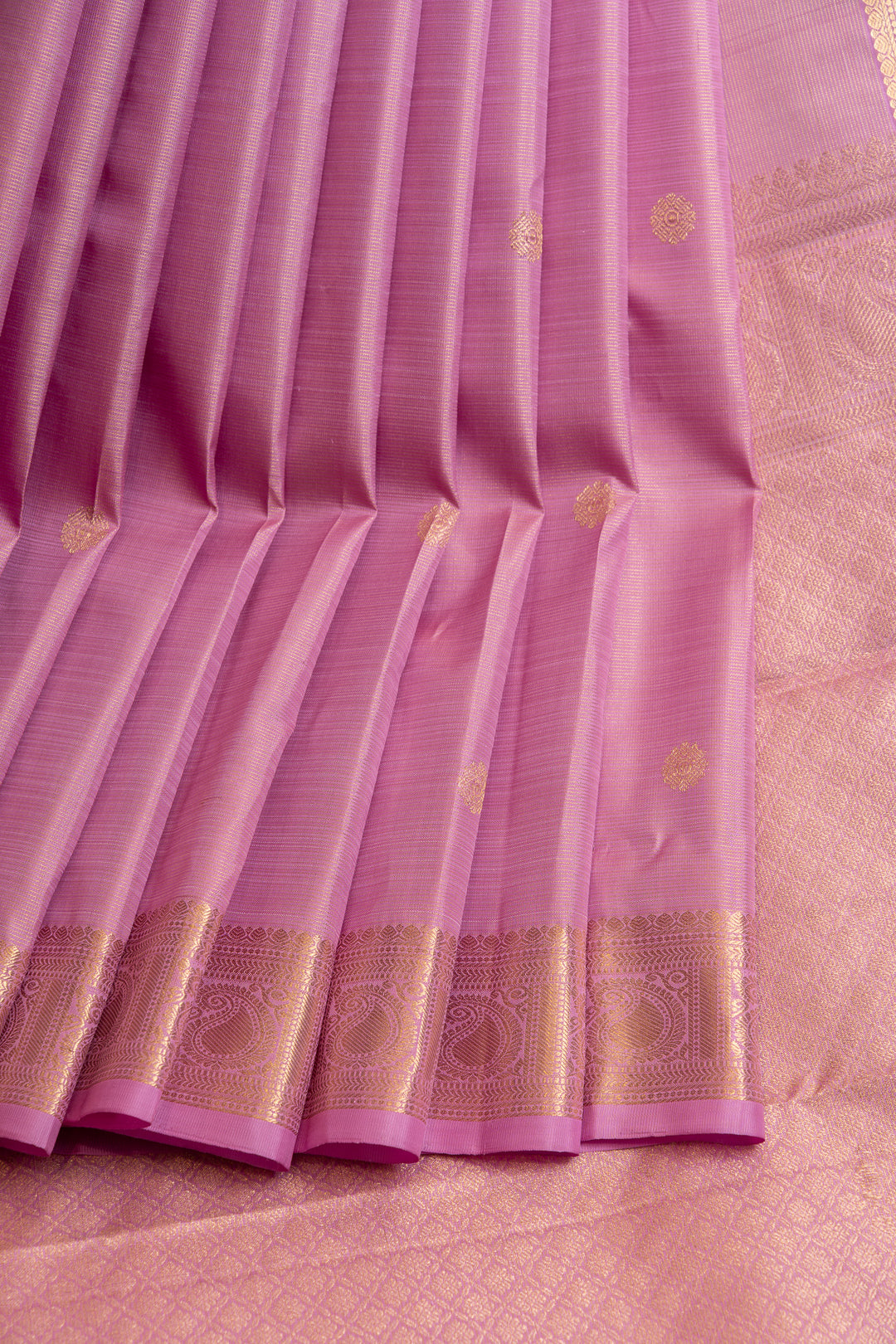 Lavender rose Vairaoosi pure Kanchipuram silk saree