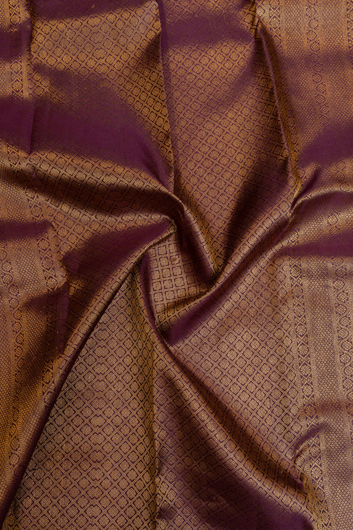 Mehendi green and purple Vairaoosi pure Kanchipuram silk saree