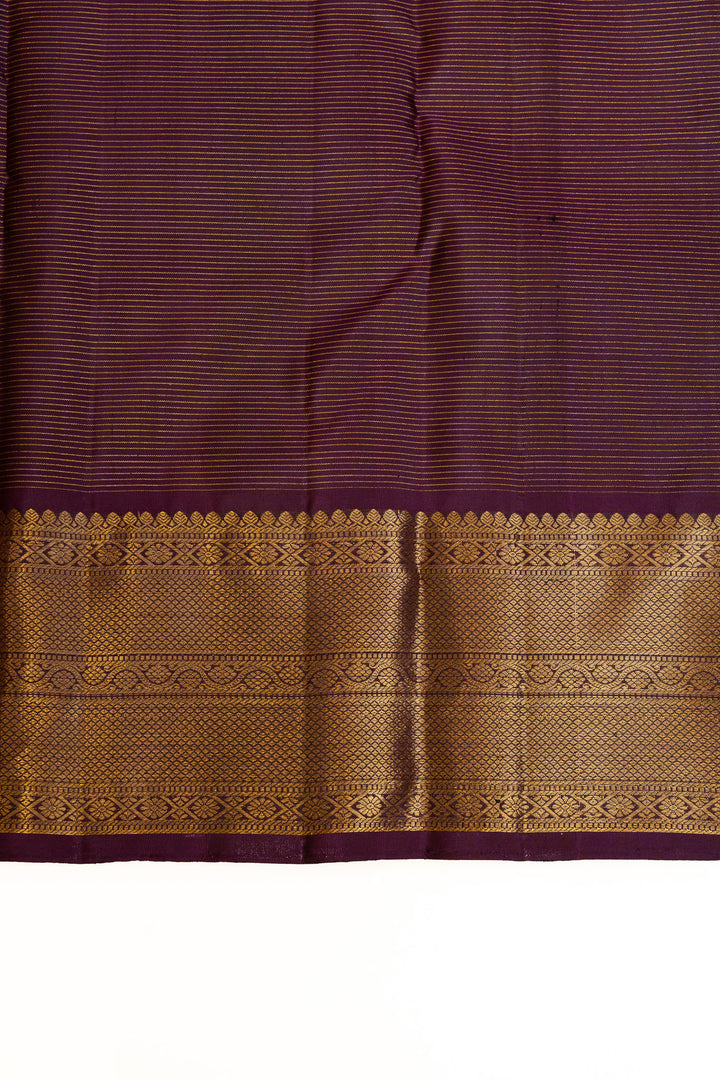 Mehendi green and purple Vairaoosi pure Kanchipuram silk saree