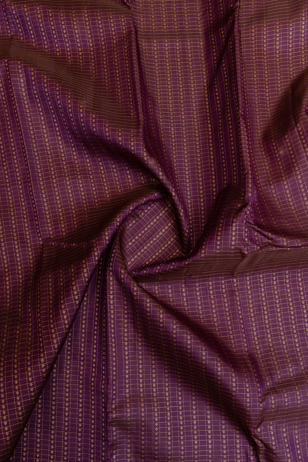 Aubergine purple pure Kanchipuram silk saree