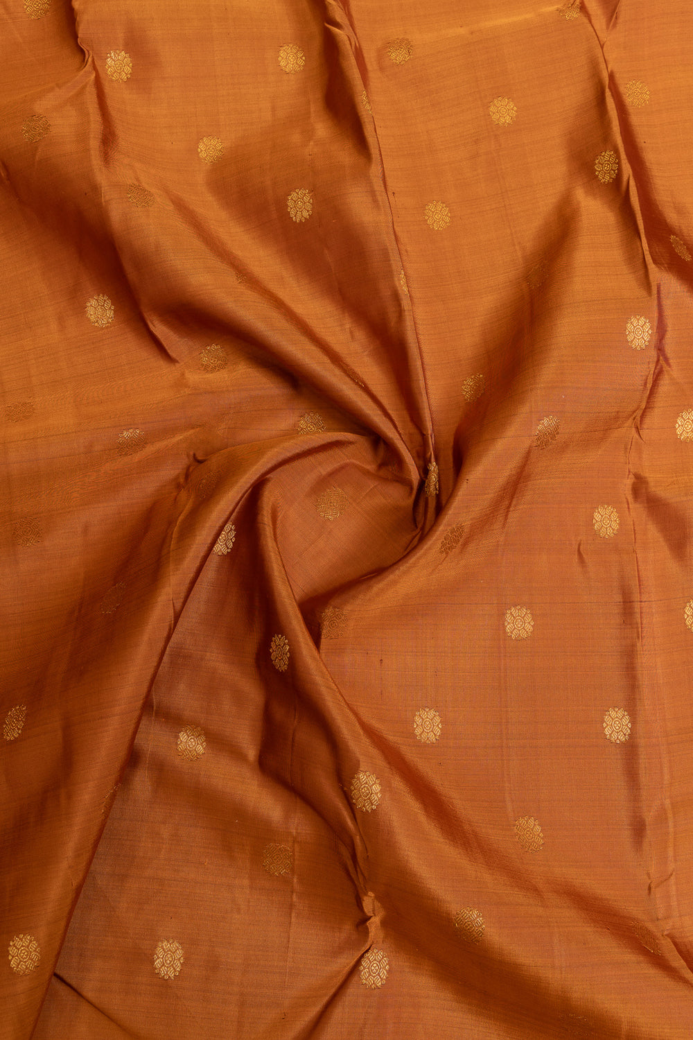 Rust orange and brown pure Kanchipuram silk saree