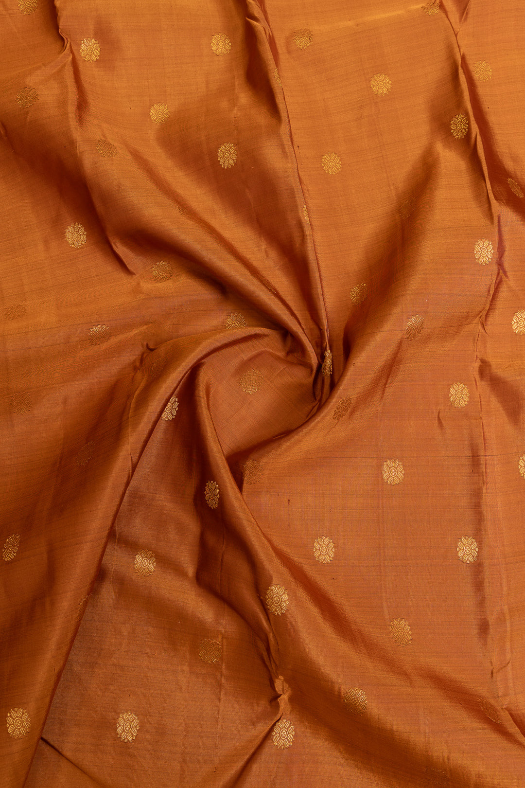 Rust orange and brown pure Kanchipuram silk saree
