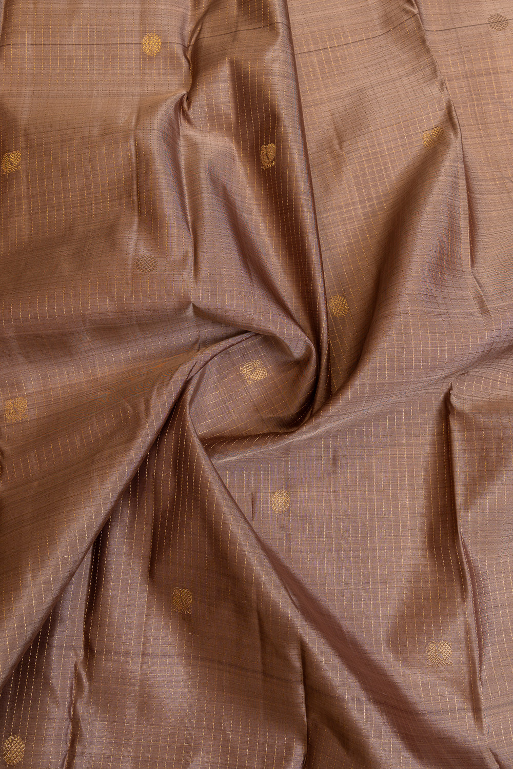 Mauve Zari checks pure Kanchipuram silk saree