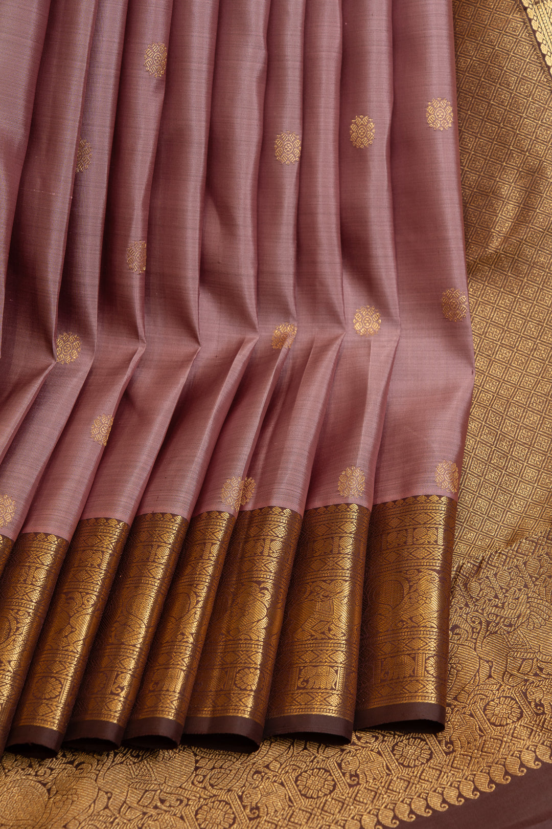 Mauve and Jamun pure Kanchipuram silk saree
