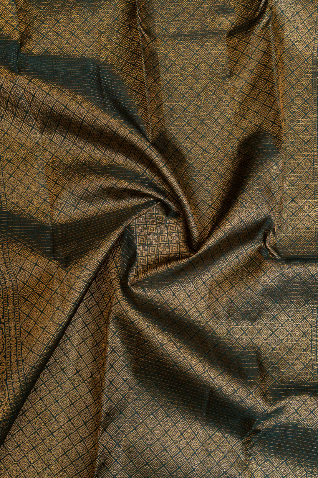 Bottle green pure Kanchipuram silk saree