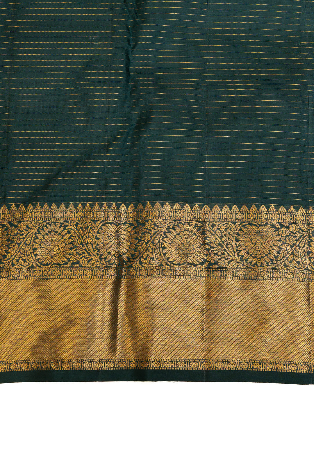 Bottle green pure Kanchipuram silk saree