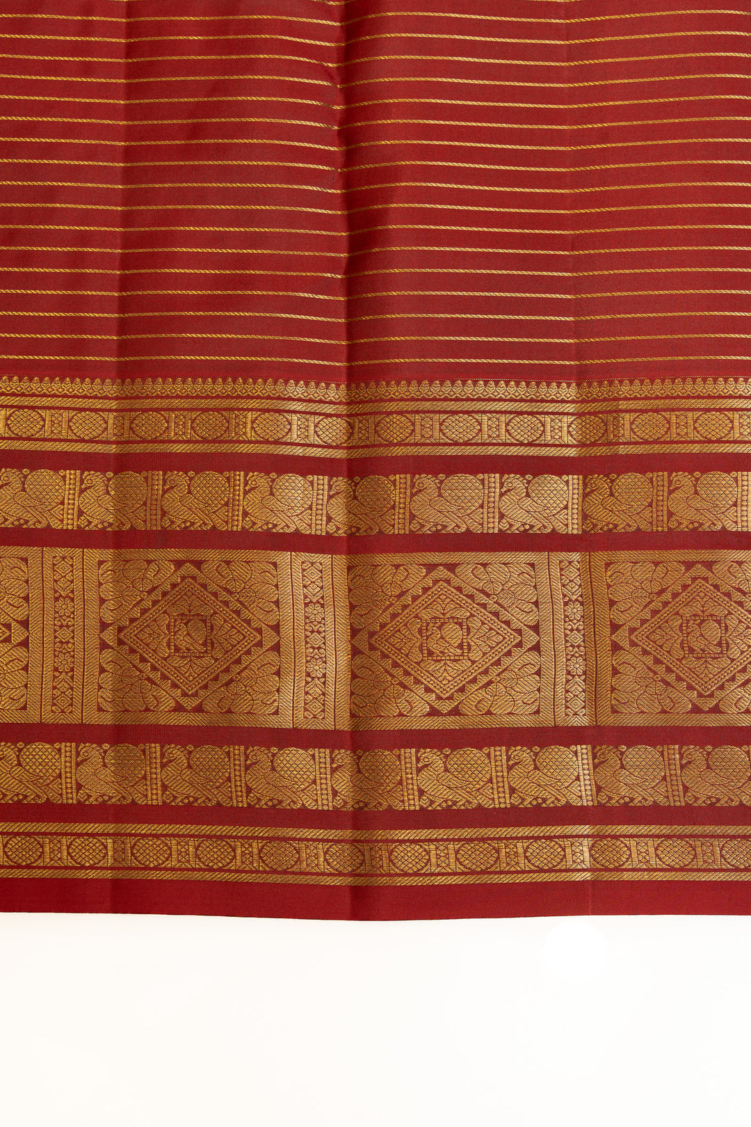 Vintage blue and red pure Kanchipuram silk saree
