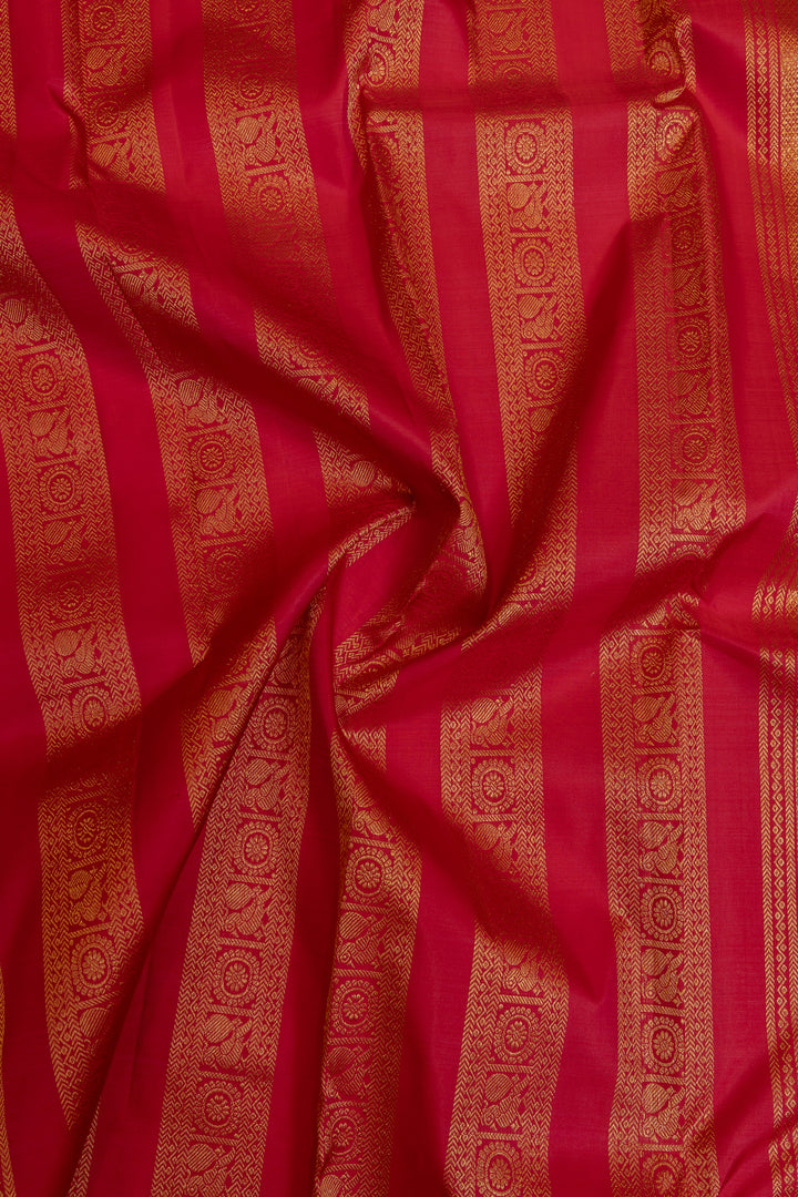 Rani pink Zari checks pure Kanchipuram silk saree