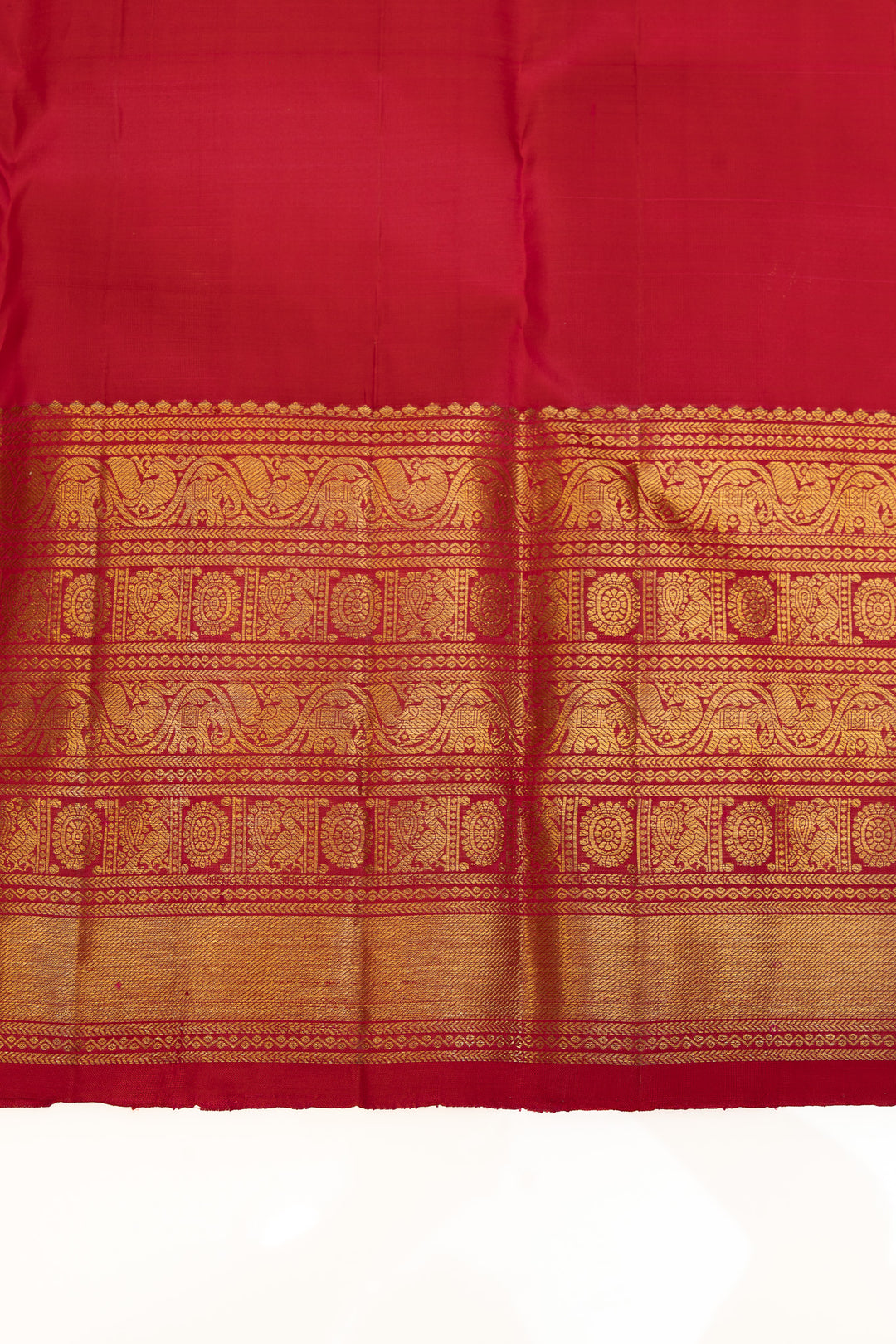 Rani pink Zari checks pure Kanchipuram silk saree