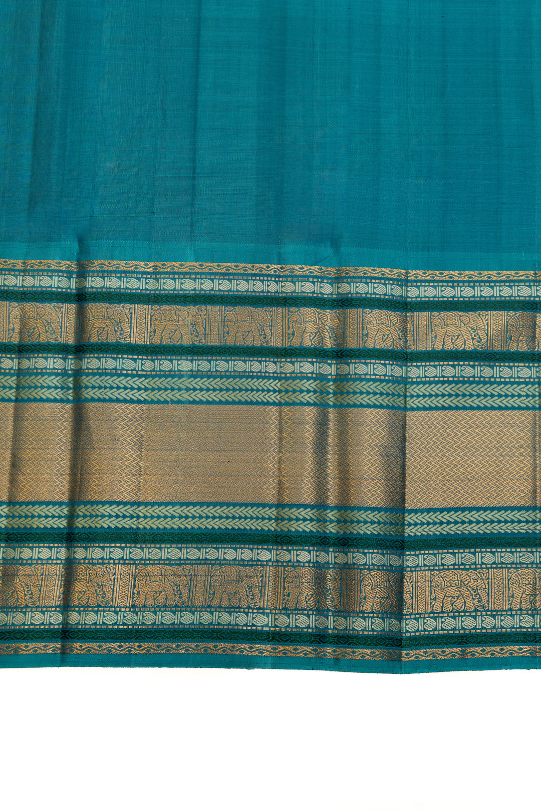 Pastel blue varisaipettu pure Kanchipuram silk saree