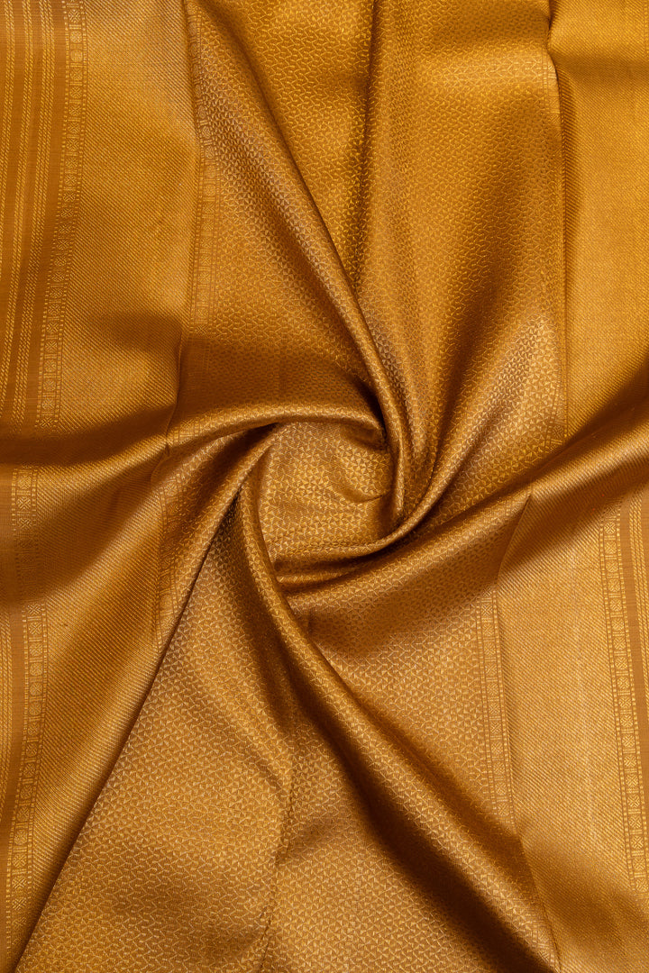 Champagne gold brocade pure Kanchipuram silk saree