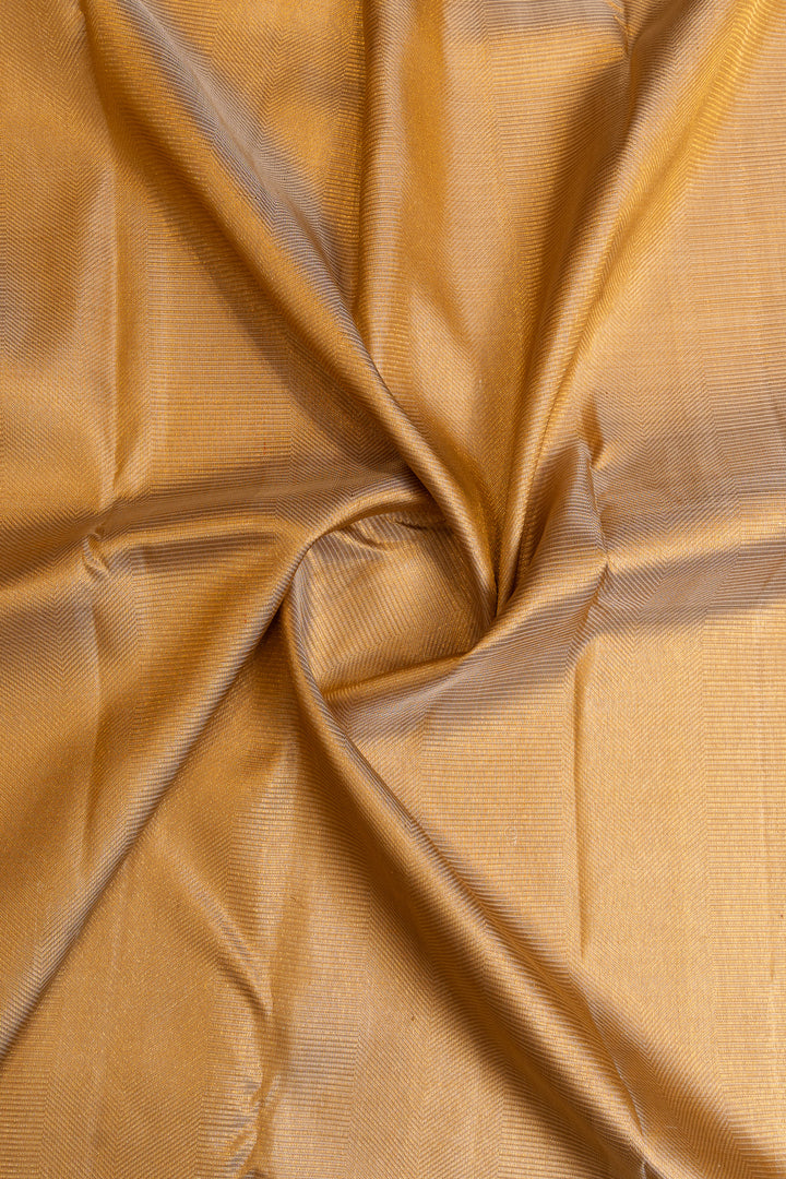 Champagne gold brocade pure Kanchipuram silk saree