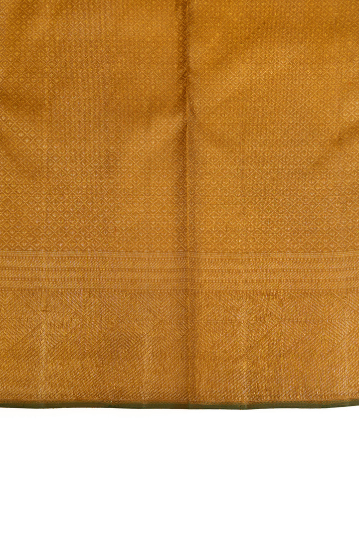 Champagne gold brocade pure Kanchipuram silk saree