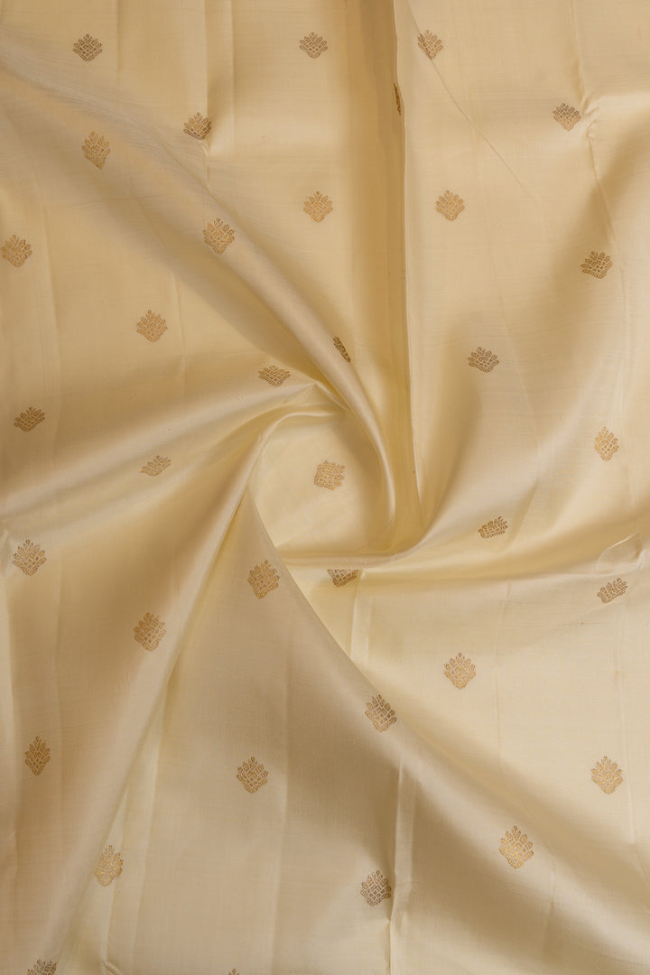 Champagne gold brocade pure Kanchipuram silk saree