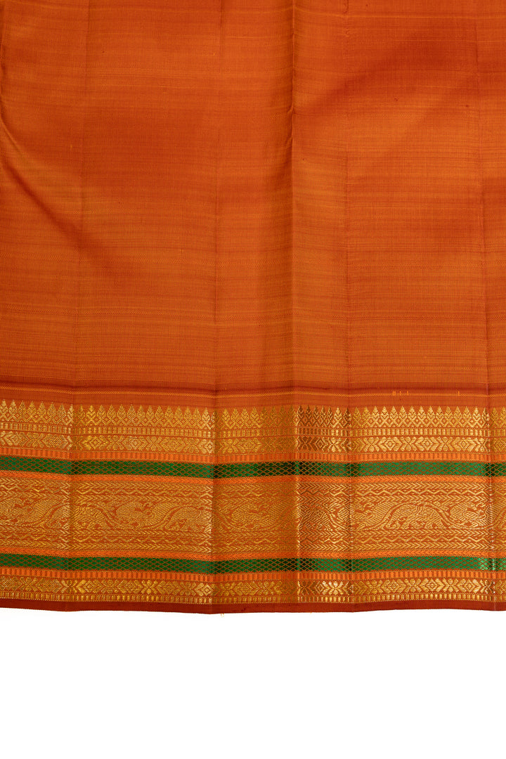 Champagne gold brocade pure Kanchipuram silk saree