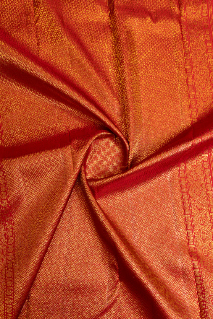 Peacock blue and red iruthalaipakshi brocade pure Kanchipuram silk saree