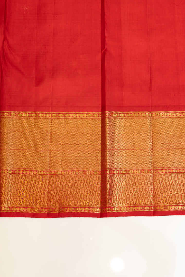 Peacock blue and red iruthalaipakshi brocade pure Kanchipuram silk saree
