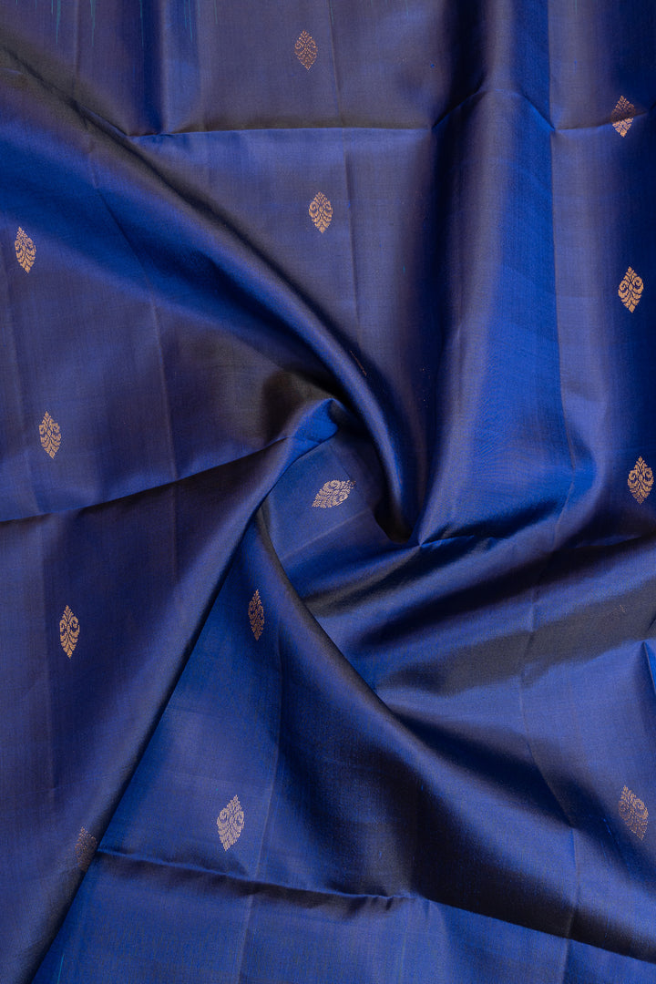 Ink blue and Anandha blue pure soft silk saree