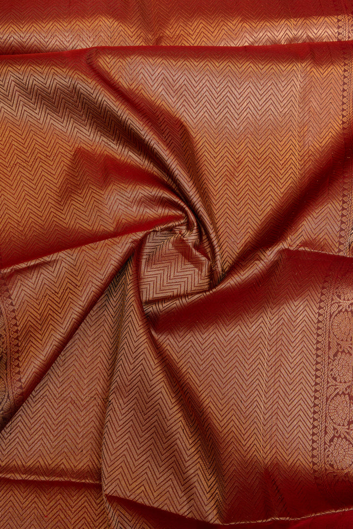 Brown traditional pure soft silk saree