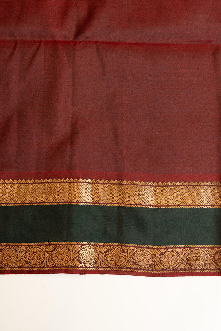 Brown traditional pure soft silk saree