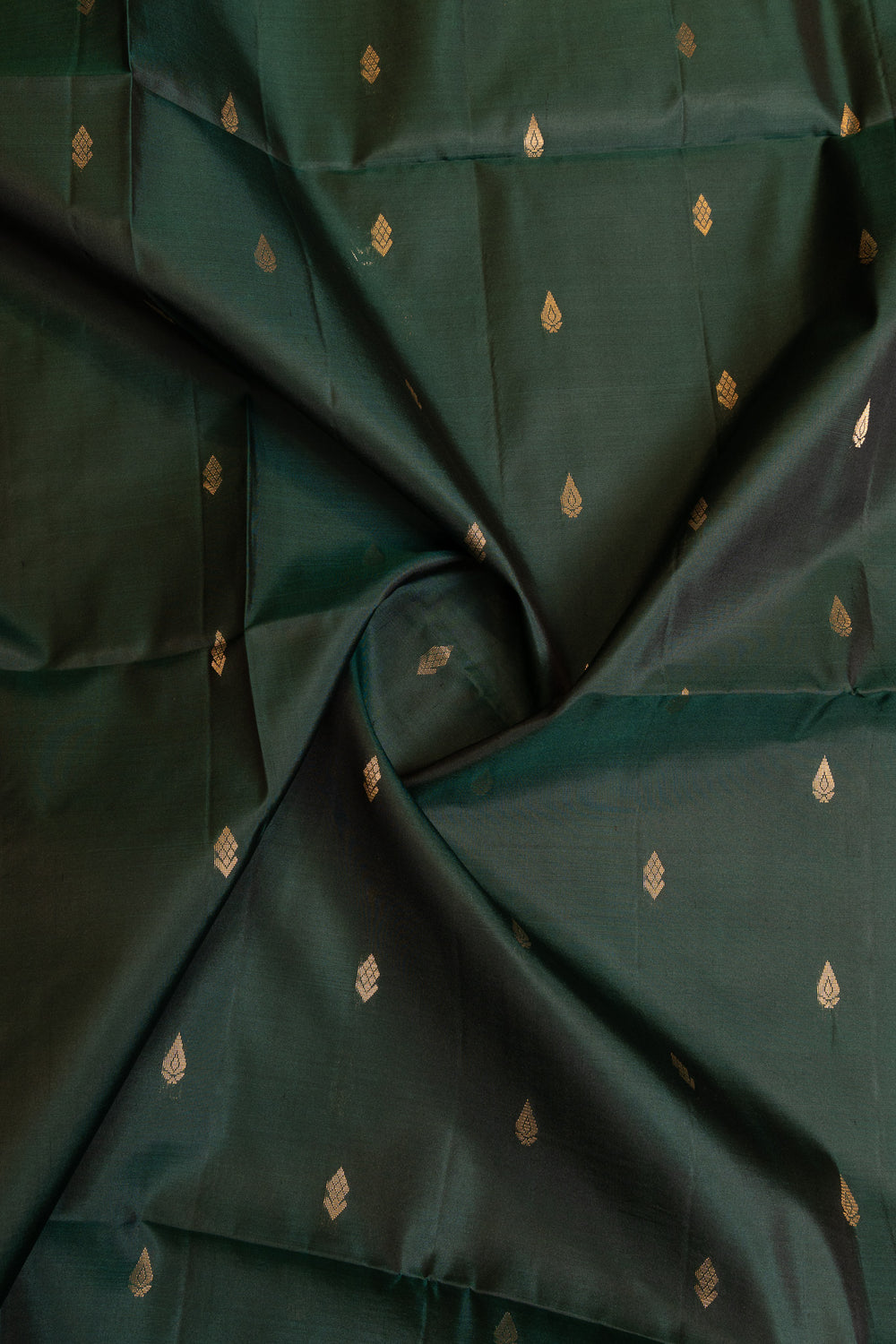 Pine green traditional pure soft silk saree