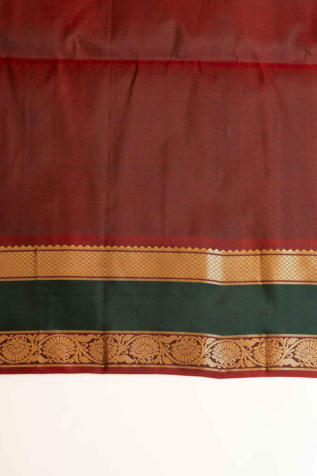 Pine green traditional pure soft silk saree
