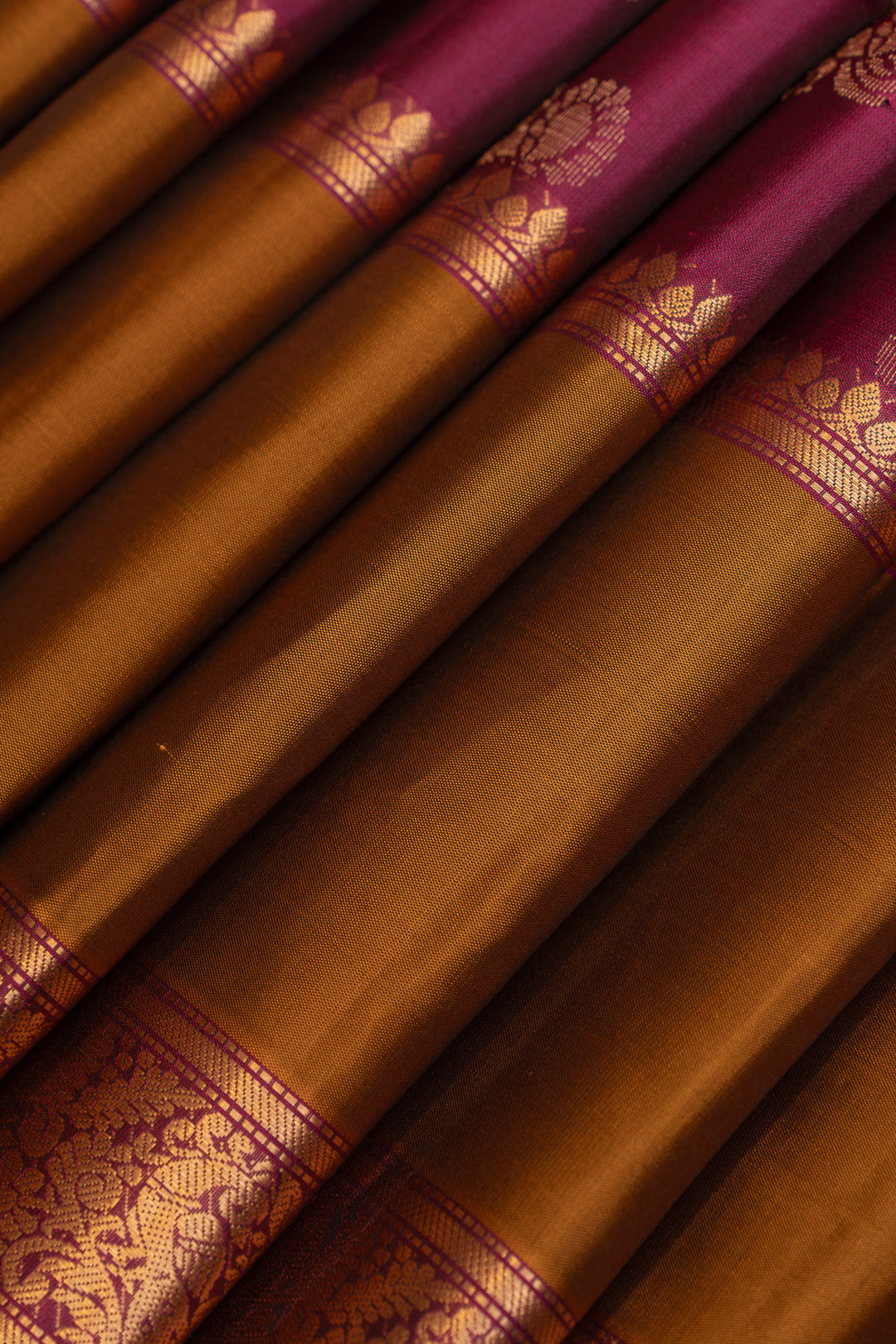 Magenta and mustard pure soft  silk saree