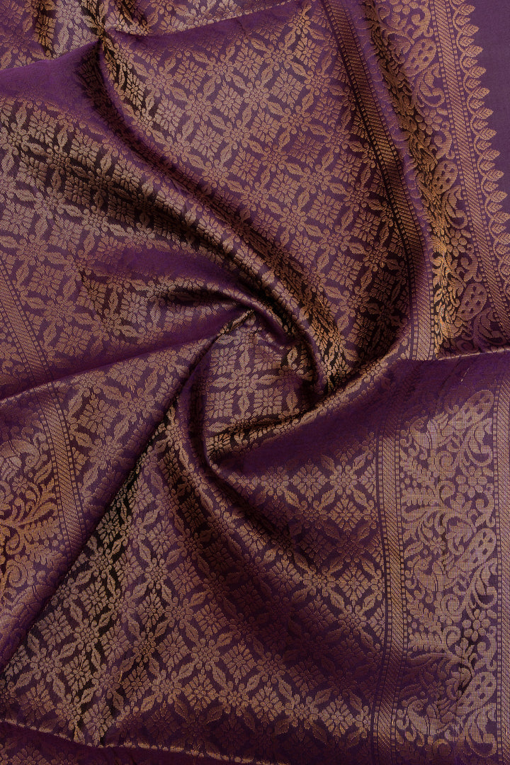 Purple traditional pure soft  silk saree