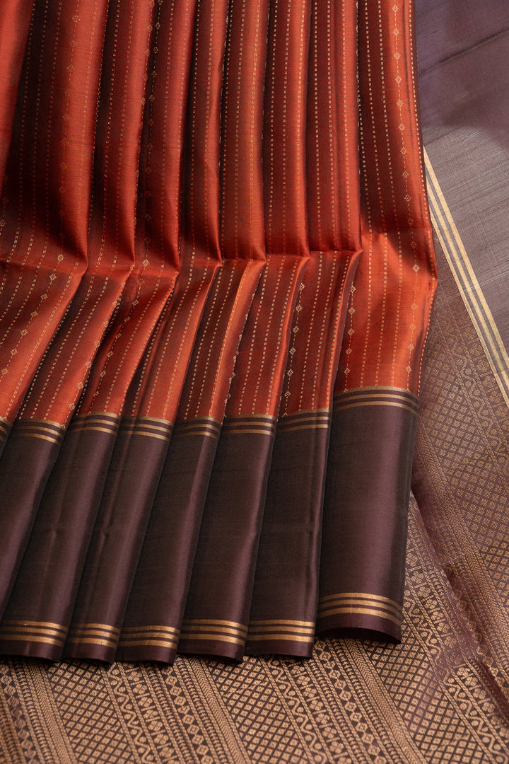 Rust orange and Jamun  pure soft  silk saree