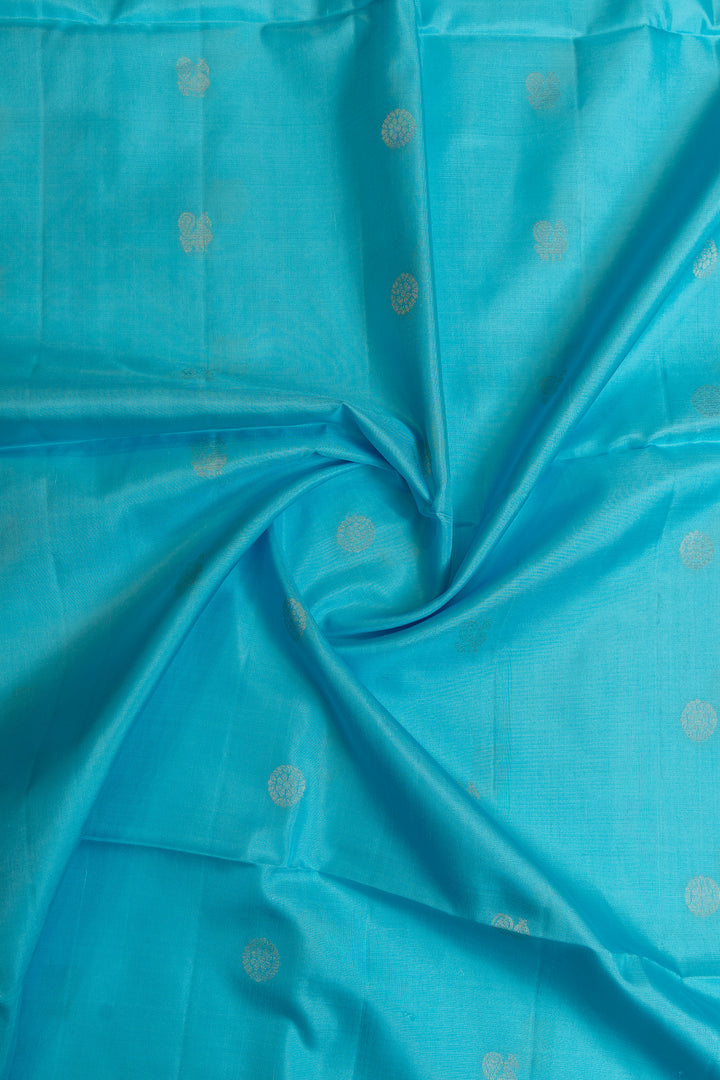 Anandha blue and maroon pure soft  silk saree