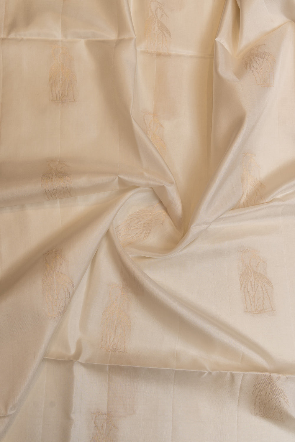 Off white bird motifs pure soft  silk saree