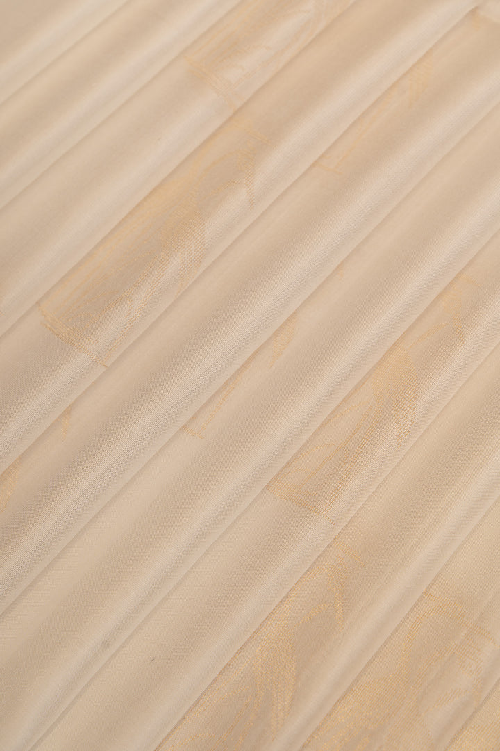 Off white bird motifs pure soft  silk saree