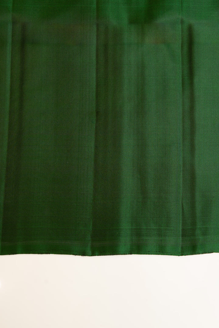 Green Zari stripes elephant stripes pure soft  silk saree