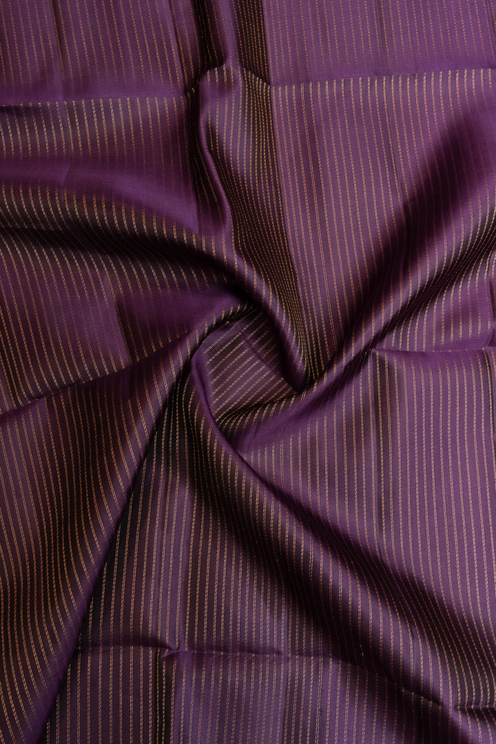 Purple Zari stripes minakari buttas pure soft  silk saree