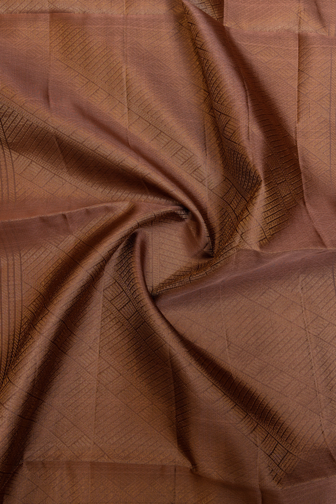 Brown and beige Zari stripes soft silk saree