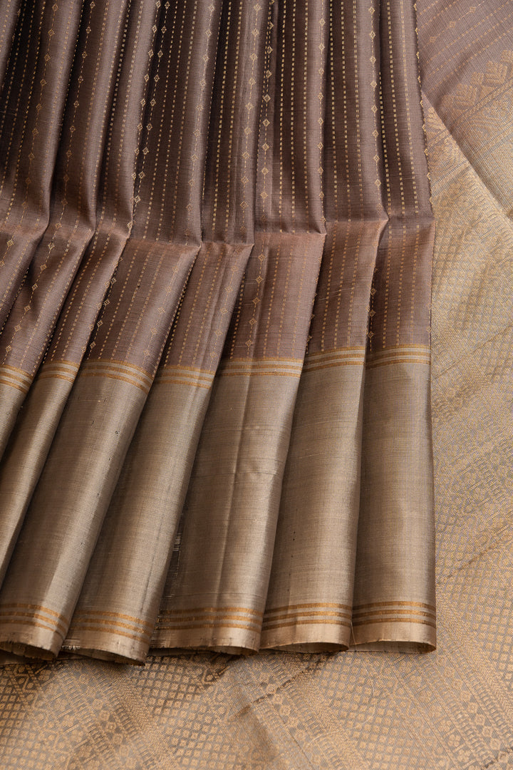 Mauve stripes pure soft silk saree