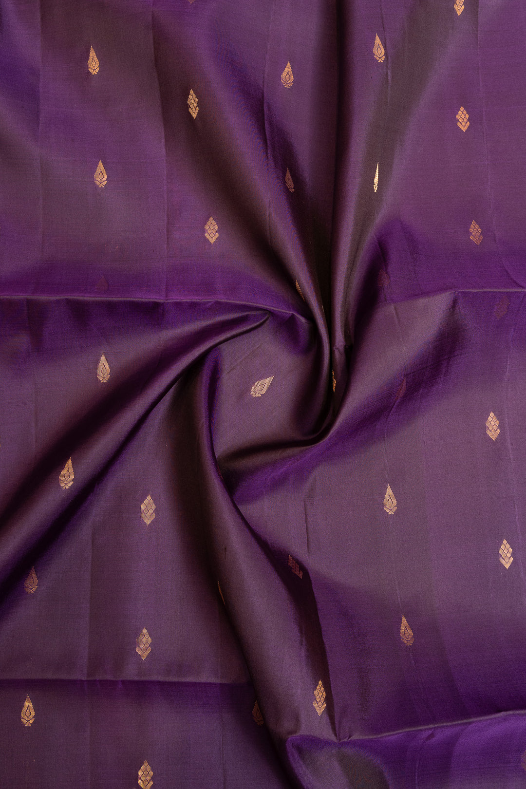 Aubergine purple traditional pure soft silk saree
