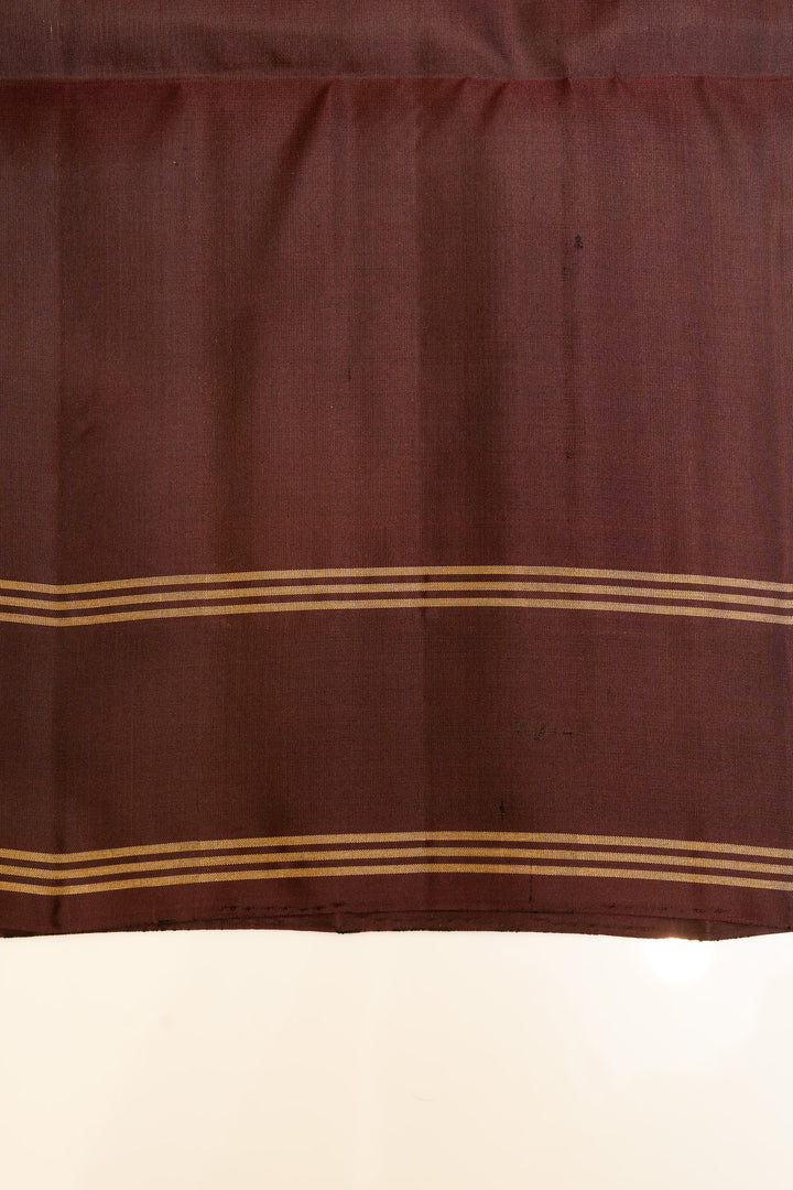 Beige and purple pure soft silk saree
