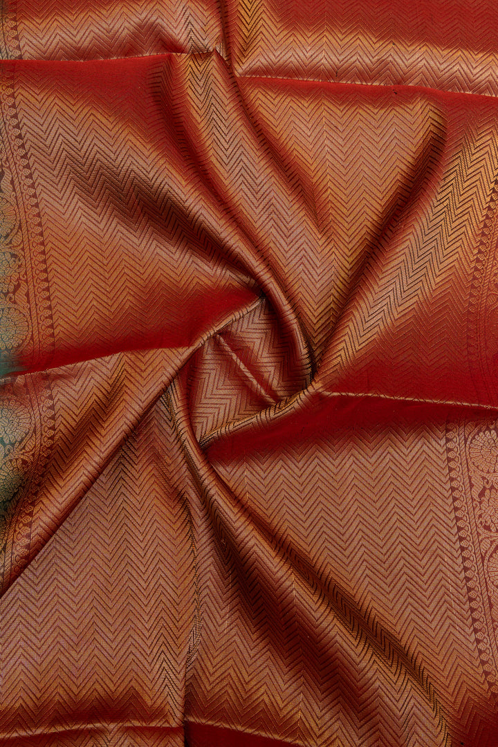 Peacock green pure soft silk saree