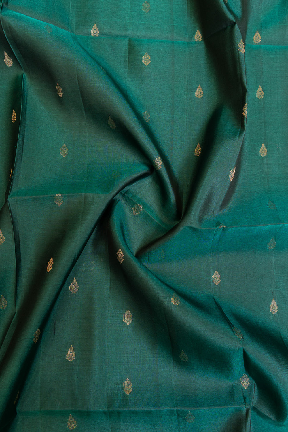 Peacock green pure soft silk saree