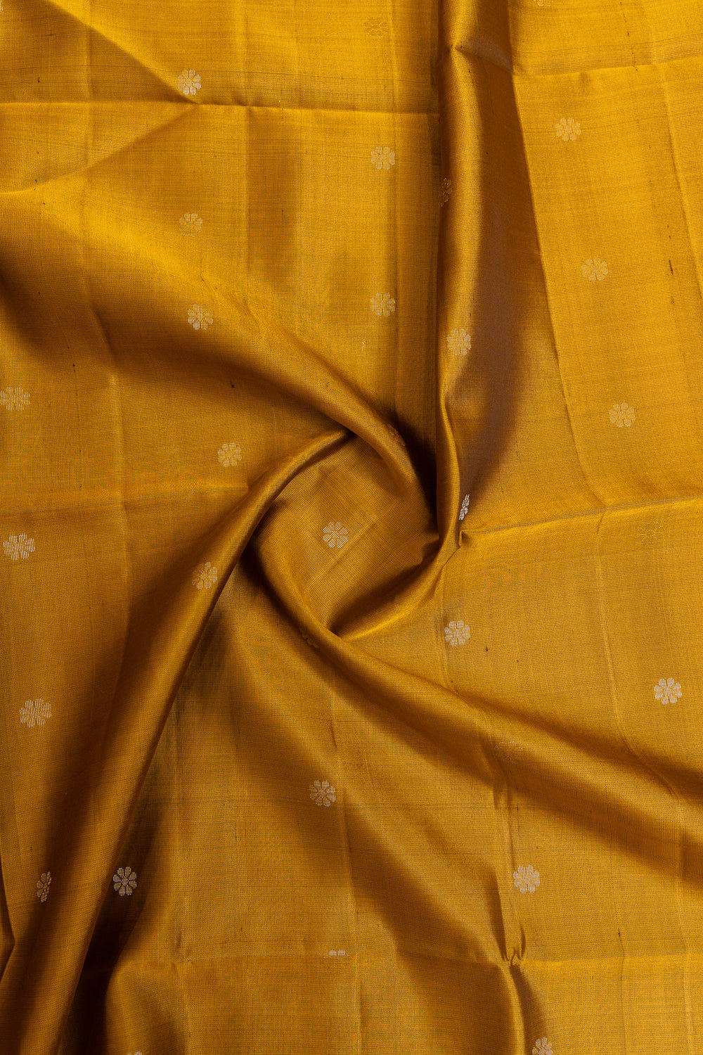 Mustard and maroon pure soft silk saree