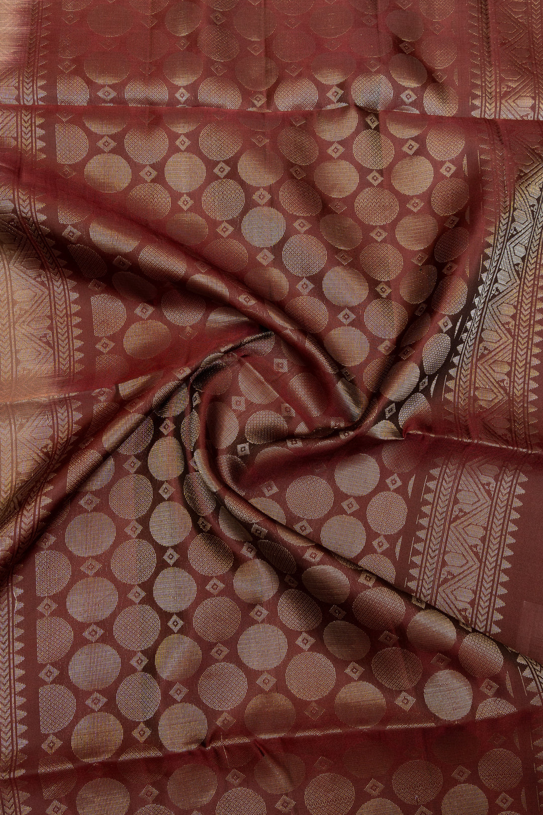 Biscuit beige and maroon pure soft silk saree