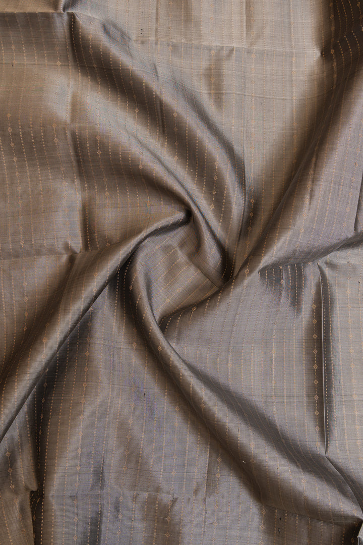 Silver grey and black pure soft silk saree