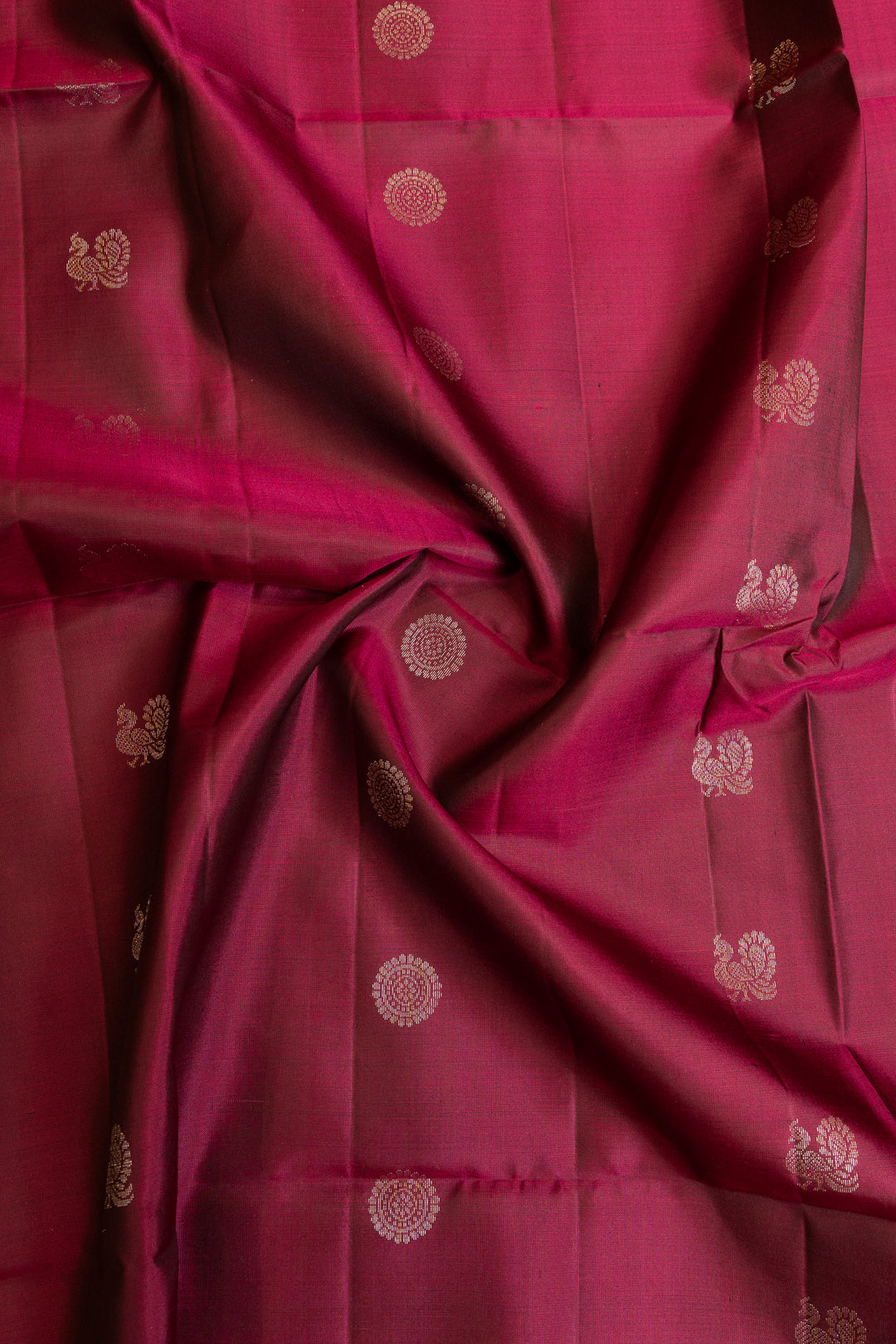 Magenta and lime green pure soft silk saree